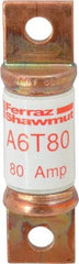 Ferraz Shawmut - 300 VDC & 600 VAC, 80 Amp, Fast-Acting General Purpose Fuse - Bolt-on Mount, 75mm OAL, 100 at DC, 200 at AC kA Rating, 13/16" Diam - All Tool & Supply