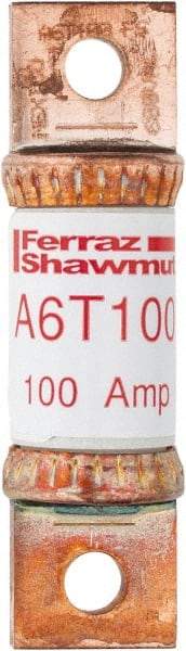 Ferraz Shawmut - 300 VDC & 600 VAC, 100 Amp, Fast-Acting General Purpose Fuse - Bolt-on Mount, 75mm OAL, 100 at DC, 200 at AC kA Rating, 13/16" Diam - All Tool & Supply