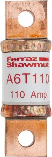 Ferraz Shawmut - 300 VDC, 600 VAC, 110 Amp, Fast-Acting General Purpose Fuse - Bolt-on Mount, 3-1/4" OAL, 100 at DC, 200 at AC kA Rating, 1-1/16" Diam - All Tool & Supply