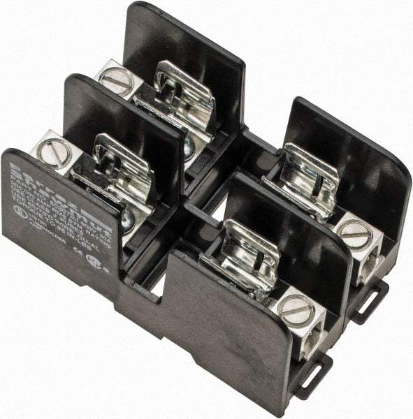 Ferraz Shawmut - 2 Pole, 14 to 2 AWG, 600 VAC/VDC, 30 Amp, DIN Rail Mount, Screw Mount Fuse Block - 3.9 Inch Long x 2.45 Inch Wide x 2.2 Inch High Block - All Tool & Supply