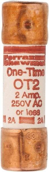 Ferraz Shawmut - 250 VAC/VDC, 2 Amp, Fast-Acting General Purpose Fuse - Clip Mount, 50.8mm OAL, 20 at DC, 50 at AC kA Rating, 9/16" Diam - All Tool & Supply