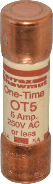 Ferraz Shawmut - 250 VAC/VDC, 5 Amp, Fast-Acting General Purpose Fuse - Clip Mount, 50.8mm OAL, 20 at DC, 50 at AC kA Rating, 9/16" Diam - All Tool & Supply