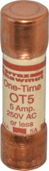 Ferraz Shawmut - 250 VAC/VDC, 5 Amp, Fast-Acting General Purpose Fuse - Clip Mount, 50.8mm OAL, 20 at DC, 50 at AC kA Rating, 9/16" Diam - All Tool & Supply