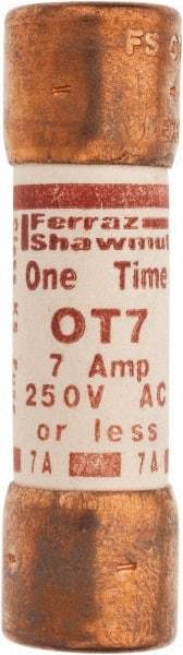 Ferraz Shawmut - 250 VAC/VDC, 7 Amp, Fast-Acting General Purpose Fuse - Clip Mount, 50.8mm OAL, 20 at DC, 50 at AC kA Rating, 9/16" Diam - All Tool & Supply