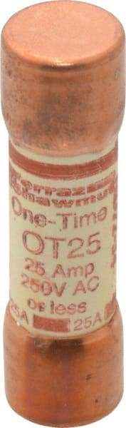 Ferraz Shawmut - 250 VAC/VDC, 25 Amp, Fast-Acting General Purpose Fuse - Clip Mount, 50.8mm OAL, 20 at DC, 50 at AC kA Rating, 9/16" Diam - All Tool & Supply