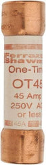 Ferraz Shawmut - 250 VAC/VDC, 45 Amp, Fast-Acting General Purpose Fuse - Clip Mount, 76.2mm OAL, 20 at DC, 50 at AC kA Rating, 13/16" Diam - All Tool & Supply