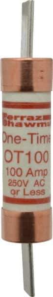 Ferraz Shawmut - 250 VAC/VDC, 100 Amp, Fast-Acting General Purpose Fuse - Clip Mount, 5-7/8" OAL, 20 at DC, 50 at AC kA Rating, 1-1/16" Diam - All Tool & Supply