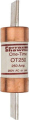 Ferraz Shawmut - 250 VAC/VDC, 250 Amp, Fast-Acting General Purpose Fuse - Clip Mount, 8-5/8" OAL, 20 at DC, 50 at AC kA Rating, 2-1/16" Diam - All Tool & Supply