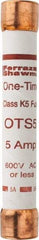 Ferraz Shawmut - 300 VDC, 600 VAC, 5 Amp, Fast-Acting General Purpose Fuse - Clip Mount, 127mm OAL, 20 at DC, 50 at AC kA Rating, 13/16" Diam - All Tool & Supply