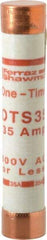 Ferraz Shawmut - 300 VDC, 600 VAC, 35 Amp, Fast-Acting General Purpose Fuse - Clip Mount, 5-1/2" OAL, 20 at DC, 50 at AC kA Rating, 1-1/16" Diam - All Tool & Supply