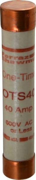 Ferraz Shawmut - 300 VDC, 600 VAC, 40 Amp, Fast-Acting General Purpose Fuse - Clip Mount, 5-1/2" OAL, 20 at DC, 50 at AC kA Rating, 1-1/16" Diam - All Tool & Supply