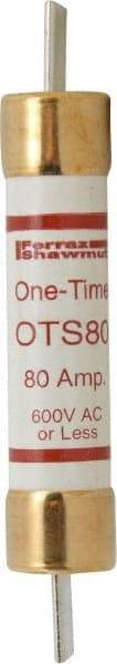 Ferraz Shawmut - 300 VDC, 600 VAC, 80 Amp, Fast-Acting General Purpose Fuse - Clip Mount, 7-7/8" OAL, 20 at DC, 50 at AC kA Rating, 1-5/16" Diam - All Tool & Supply