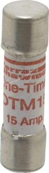 Ferraz Shawmut - 250 VAC, 15 Amp, Fast-Acting Midget Fuse - Clip Mount, 1-1/2" OAL, 10 at AC kA Rating, 13/32" Diam - All Tool & Supply