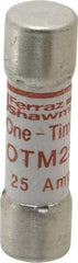 Ferraz Shawmut - 250 VAC, 25 Amp, Fast-Acting General Purpose Fuse - Clip Mount, 1-1/2" OAL, 10 at AC kA Rating, 13/32" Diam - All Tool & Supply