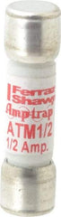 Ferraz Shawmut - 600 VAC/VDC, 0.5 Amp, Fast-Acting General Purpose Fuse - Clip Mount, 1-1/2" OAL, 100 at AC/DC kA Rating, 13/32" Diam - All Tool & Supply