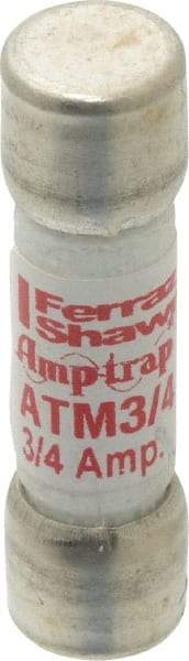 Ferraz Shawmut - 600 VAC/VDC, 0.75 Amp, Fast-Acting Midget Fuse - Clip Mount, 1-1/2" OAL, 100 at AC/DC kA Rating, 13/32" Diam - All Tool & Supply