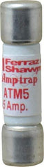 Ferraz Shawmut - 600 VAC/VDC, 5 Amp, Fast-Acting General Purpose Fuse - Clip Mount, 1-1/2" OAL, 100 at AC/DC kA Rating, 13/32" Diam - All Tool & Supply