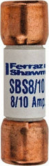 Ferraz Shawmut - 600 VAC, 0.8 Amp, Fast-Acting General Purpose Fuse - Clip Mount, 1-3/8" OAL, 100 at AC kA Rating, 13/32" Diam - All Tool & Supply