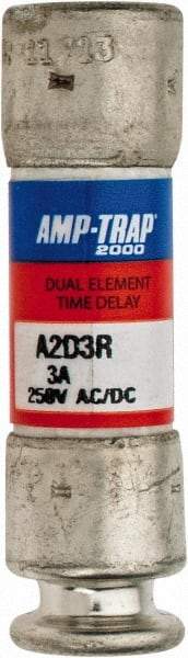 Ferraz Shawmut - 250 VAC/VDC, 3 Amp, Time Delay General Purpose Fuse - Clip Mount, 51mm OAL, 100 at DC, 200 at AC kA Rating, 9/16" Diam - All Tool & Supply