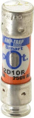 Ferraz Shawmut - 250 VAC/VDC, 10 Amp, Time Delay General Purpose Fuse - Clip Mount, 51mm OAL, 100 at DC, 200 at AC kA Rating, 9/16" Diam - All Tool & Supply