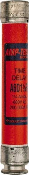 Ferraz Shawmut - 600 VAC/VDC, 1.25 Amp, Time Delay General Purpose Fuse - Clip Mount, 127mm OAL, 100 at DC, 200 at AC kA Rating, 13/16" Diam - All Tool & Supply