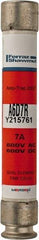 Ferraz Shawmut - 600 VAC/VDC, 7 Amp, Time Delay General Purpose Fuse - Clip Mount, 127mm OAL, 100 at DC, 200 at AC kA Rating, 13/16" Diam - All Tool & Supply