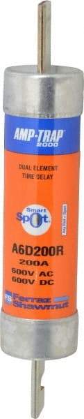 Ferraz Shawmut - 600 VAC/VDC, 200 Amp, Time Delay General Purpose Fuse - Clip Mount, 9-5/8" OAL, 100 at DC, 200 at AC kA Rating, 1-13/16" Diam - All Tool & Supply