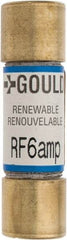 Ferraz Shawmut - 250 VAC, 6 Amp, Fast-Acting Renewable Fuse - Clip Mount, 51mm OAL, 10 at AC kA Rating, 9/16" Diam - All Tool & Supply