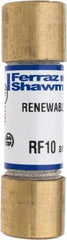 Ferraz Shawmut - 250 VAC, 10 Amp, Fast-Acting Renewable Fuse - Clip Mount, 51mm OAL, 10 at AC kA Rating, 9/16" Diam - All Tool & Supply