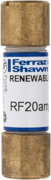 Ferraz Shawmut - 250 VAC, 20 Amp, Fast-Acting Renewable Fuse - Clip Mount, 51mm OAL, 10 at AC kA Rating, 9/16" Diam - All Tool & Supply