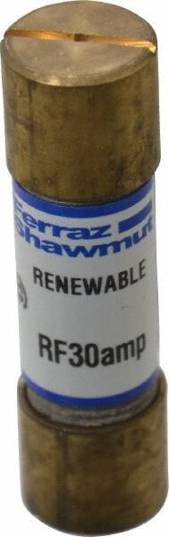 Ferraz Shawmut - 250 VAC, 30 Amp, Fast-Acting Renewable Fuse - Clip Mount, 51mm OAL, 10 at AC kA Rating, 9/16" Diam - All Tool & Supply