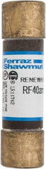 Ferraz Shawmut - 250 VAC, 40 Amp, Fast-Acting Renewable Fuse - Clip Mount, 76mm OAL, 10 at AC kA Rating, 13/16" Diam - All Tool & Supply