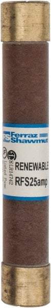 Ferraz Shawmut - 600 VAC, 25 Amp, Fast-Acting Renewable Fuse - Clip Mount, 127mm OAL, 10 at AC kA Rating, 13/16" Diam - All Tool & Supply