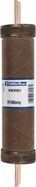 Ferraz Shawmut - 600 VAC, 80 Amp, Fast-Acting Renewable Fuse - Clip Mount, 7-7/8" OAL, 10 at AC kA Rating, 1-5/16" Diam - All Tool & Supply