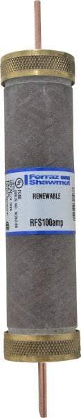 Ferraz Shawmut - 600 VAC, 100 Amp, Fast-Acting Renewable Fuse - Clip Mount, 7-7/8" OAL, 10 at AC kA Rating, 1-5/16" Diam - All Tool & Supply