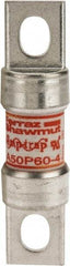 Ferraz Shawmut - 450 VDC, 500 VAC, 60 Amp, Fast-Acting Semiconductor/High Speed Fuse - Bolt-on Mount, 3-3/16" OAL, 100 at AC, 79 at DC kA Rating, 13/16" Diam - All Tool & Supply