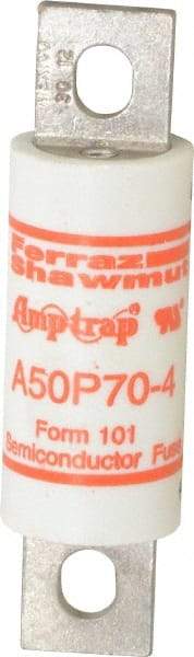 Ferraz Shawmut - 450 VDC, 500 VAC, 70 Amp, Fast-Acting Semiconductor/High Speed Fuse - Bolt-on Mount, 3-5/8" OAL, 100 at AC, 79 at DC kA Rating, 1" Diam - All Tool & Supply