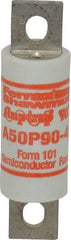 Ferraz Shawmut - 450 VDC, 500 VAC, 90 Amp, Fast-Acting Semiconductor/High Speed Fuse - Bolt-on Mount, 3-5/8" OAL, 100 at AC, 79 at DC kA Rating, 1" Diam - All Tool & Supply