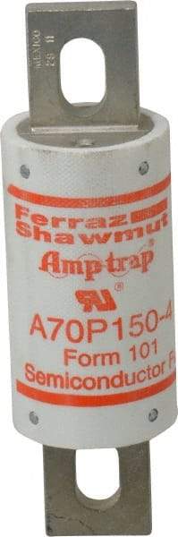 Ferraz Shawmut - 650 VDC, 700 VAC, 150 Amp, Fast-Acting Semiconductor/High Speed Fuse - Bolt-on Mount, 5-3/32" OAL, 100 at AC/DC kA Rating, 1-1/2" Diam - All Tool & Supply