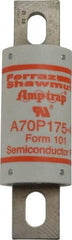 Ferraz Shawmut - 650 VDC, 700 VAC, 175 Amp, Fast-Acting Semiconductor/High Speed Fuse - Bolt-on Mount, 5-3/32" OAL, 100 at AC/DC kA Rating, 1-1/2" Diam - All Tool & Supply