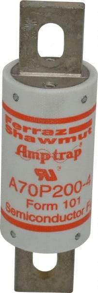 Ferraz Shawmut - 650 VDC, 700 VAC, 200 Amp, Fast-Acting Semiconductor/High Speed Fuse - Bolt-on Mount, 5-3/32" OAL, 100 at AC/DC kA Rating, 1-1/2" Diam - All Tool & Supply