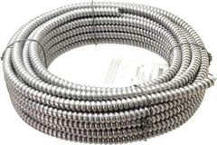 Made in USA - 3/8" Trade Size, 50' Long, Flexible Reduced Wall Flex Conduit - Aluminum, 3/8" ID - All Tool & Supply