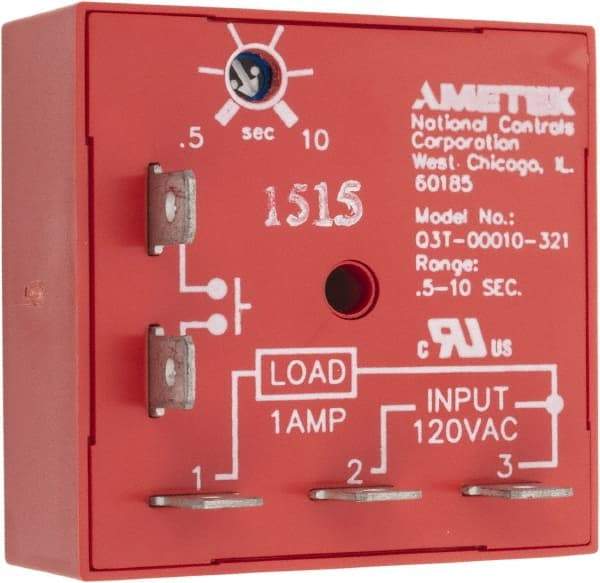 NCC - 5 Pin, Time Delay Relay - 1 at Resistive or Inductive Load Contact Amp, 120 VAC, On Board Trimpot - All Tool & Supply