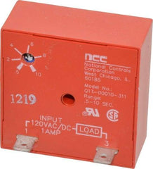 NCC - 2 Pin, Time Delay Relay - 1 at Resistive or Inductive Load Contact Amp, 120 VAC/VDC, On Board Trimpot - All Tool & Supply