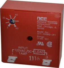 NCC - 2 Pin, Time Delay Relay - 1 at Resistive or Inductive Load Contact Amp, 120 VAC/VDC, On Board Trimpot - All Tool & Supply