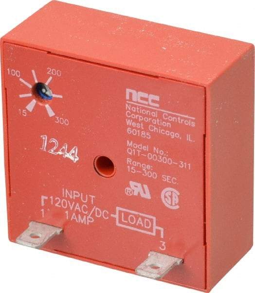 NCC - 2 Pin, Time Delay Relay - 1 at Resistive or Inductive Load Contact Amp, 120 VAC/VDC, On Board Trimpot - All Tool & Supply