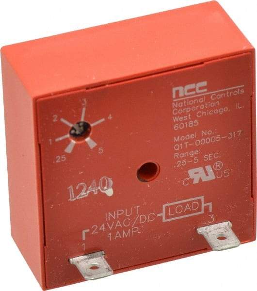 NCC - 2 Pin, Time Delay Relay - 1 at Resistive or Inductive Load Contact Amp, 24 VAC/VDC, On Board Trimpot - All Tool & Supply