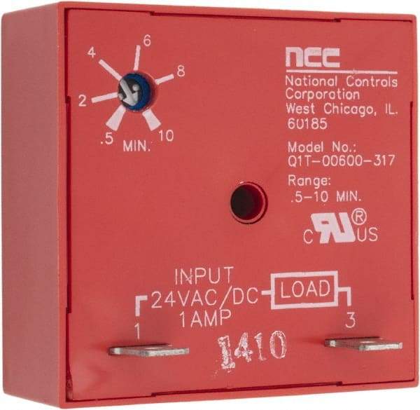 NCC - 2 Pin, Time Delay Relay - 1 at Resistive or Inductive Load Contact Amp, 24 VAC/VDC, On Board Trimpot - All Tool & Supply