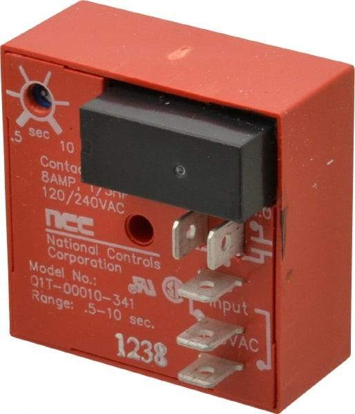 NCC - 5 Pin, SPDT Time Delay Relay - 8 at 250 VAC Resistive Load Contact Amp, 120 VAC, On Board Trimpot - All Tool & Supply