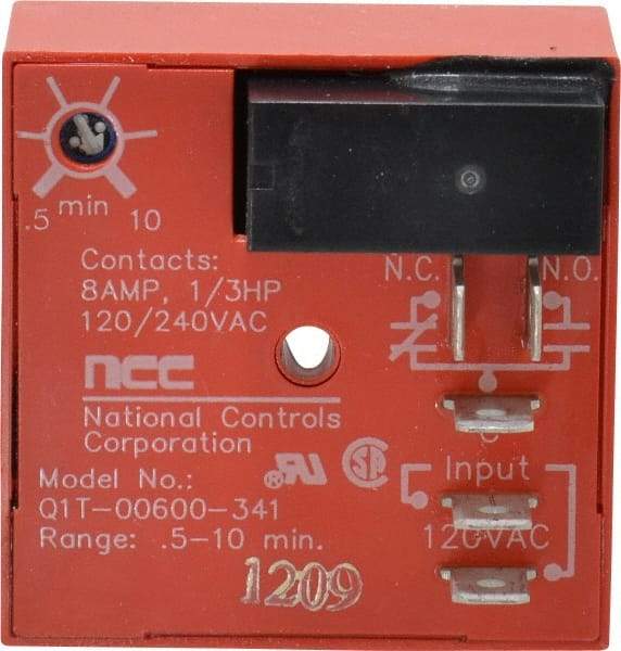 NCC - 5 Pin, SPDT Time Delay Relay - 8 at 250 VAC Resistive Load Contact Amp, 120 VAC, On Board Trimpot - All Tool & Supply